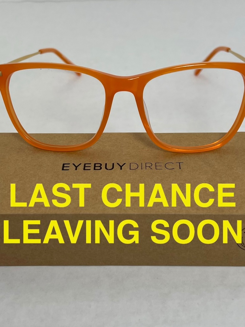Eye Buy Direct Sebastian orange eyeglass frames size large*